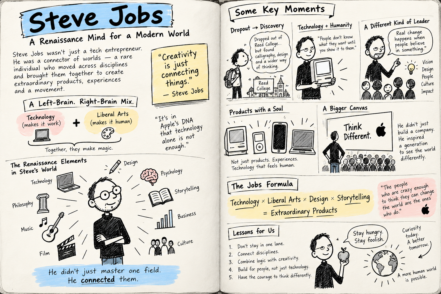 Steve Jobs — A Renaissance Mind for a Modern World: connecting technology, liberal arts, design and storytelling